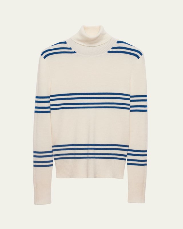 Striped Wool Turtleneck Sweater